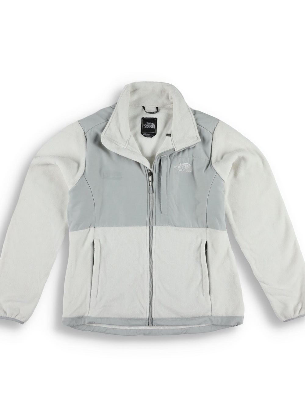 The North Face Two-Tone Light Gray & Off-White Fleece Jacket